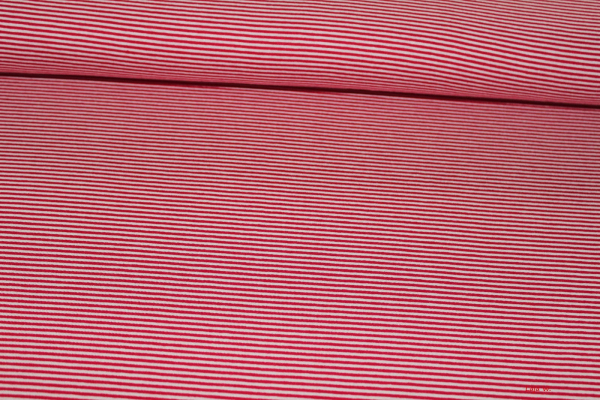 Viskose-Jersey Stripes rot/weiß  (10 cm)
