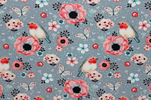 Jersey "Rotkehlchen" grau (10 cm)