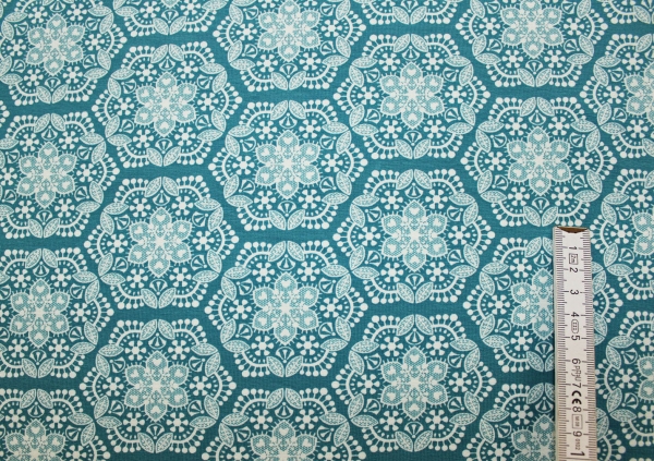 Jersey "Spitzenpolka" petrol (10 cm)