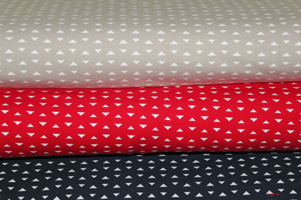 Jersey kleine Dreiecke beige/weiß (10 cm)