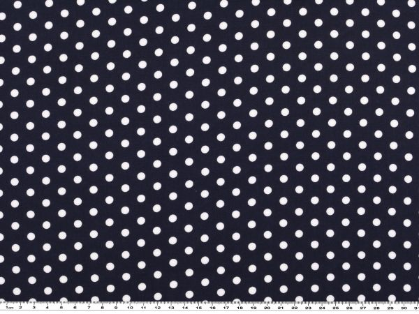 Viskose-Druck Punkte dunkelblau (10 cm)