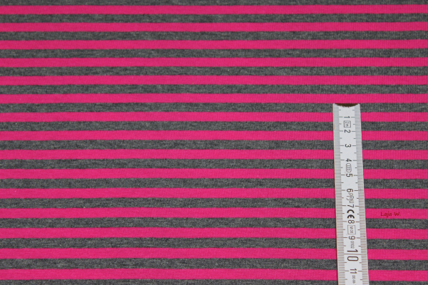 Jersey graumeliert/pink  (10 cm)
