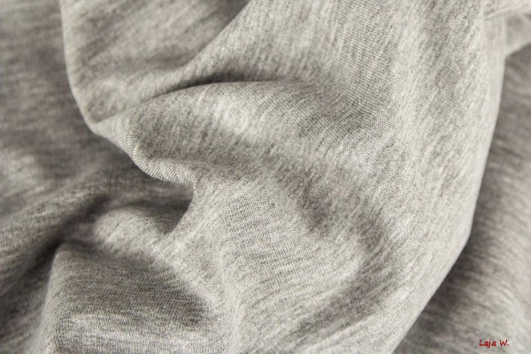 Sommersweat angerauht hellgrau meliert (10 cm)