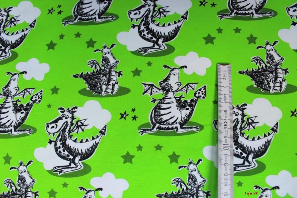 Jersey Kritzeldrache Digitaldruck (10 cm)