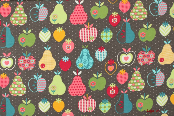 Jersey bunte Früchte grau (10 cm)