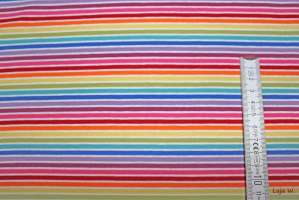 Jersey Streifen Regenbogen/weiß (10 cm)