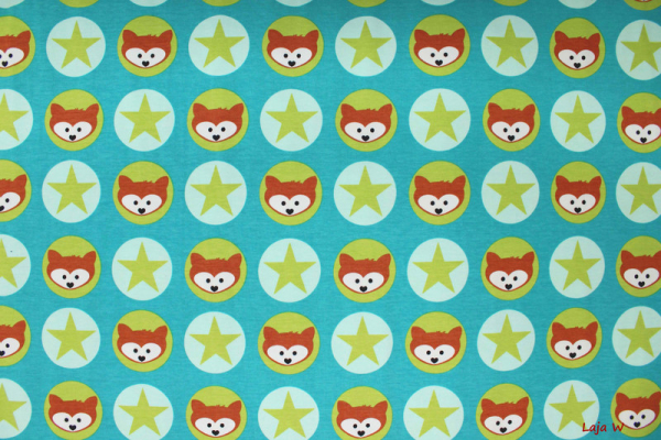 Stretchsweat Füchse petrol (10 cm)