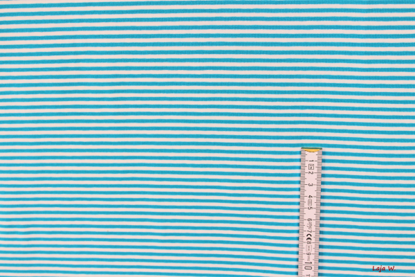 Ringeljersey türkis/weiß (10 cm)