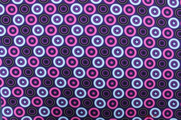 Jersey Sterne lila / schwarz (10 cm)