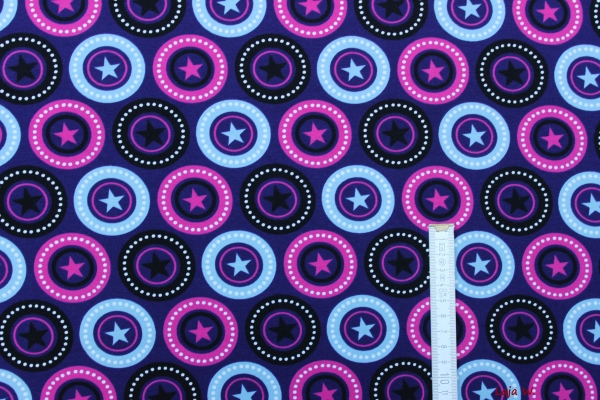 Jersey Sterne lila / schwarz (10 cm)