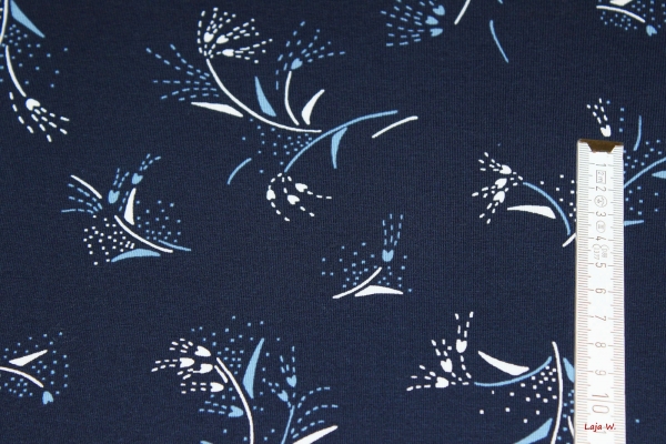 Jersey Grasblumen dunkelblau (10 cm)