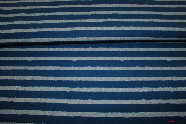 Jersey Fleet- Stripe dunkelblau/graumeliert (10 cm)