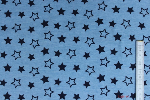 Stretch- Jersey meliert Sterne (10 cm)