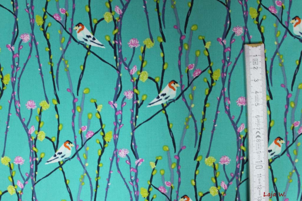 Designerbaumwollstoff Illusionist Vine Jay (10 cm)