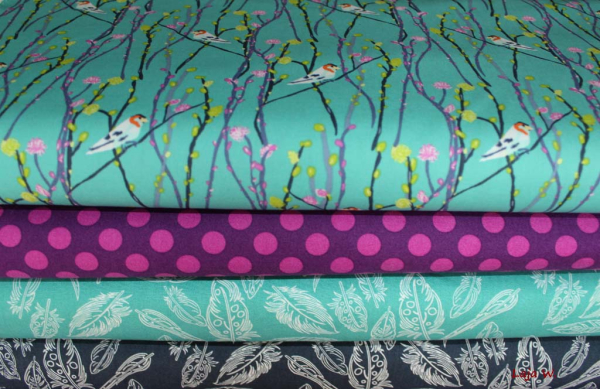 Designerbaumwollstoff Panache Fresco dunkelmint (10 cm)