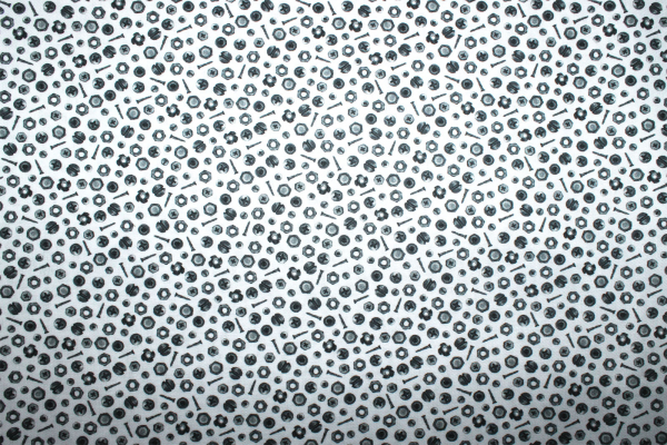 Designerbaumwollstoff On the Road Schraubenzubehör (10 cm)