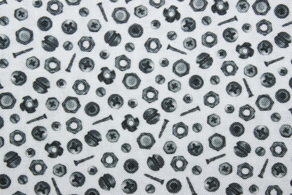 Designerbaumwollstoff On the Road Schraubenzubehör (10 cm)