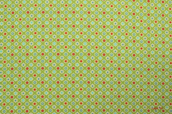 Baumwolle Julia Miniblumen Rauten grün (10 cm)