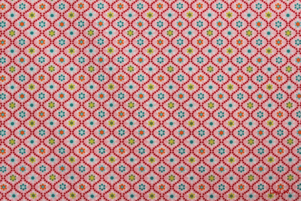 Baumwolle Julia Miniblumen Rauten rosa (10 cm)