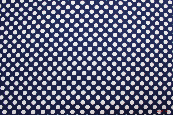 Designerbaumwollstoff Dots blau/weiß (10 cm)