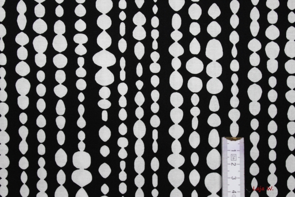 Designerbaumwollstoff Chain Dots schwarz (10 cm)