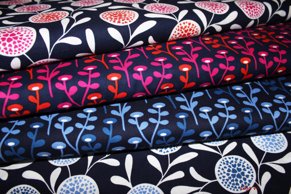 Stoff Blob Blob dunkelblau/blau/weiß (10 cm)