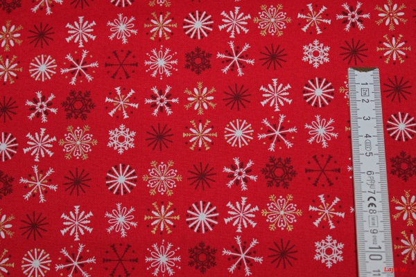 Baumwollstoff 1796 Traditional Metallic Snowflake (10 cm)