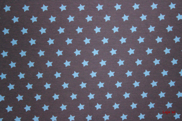 Jersey Sterne grau/hellblau (10 cm)