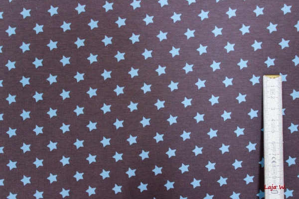 Jersey Sterne grau/hellblau (10 cm)