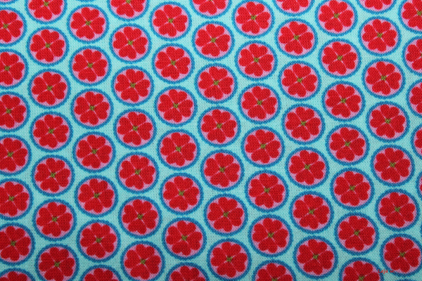 Baumwolle Glücksblümchen türkis (10 cm)