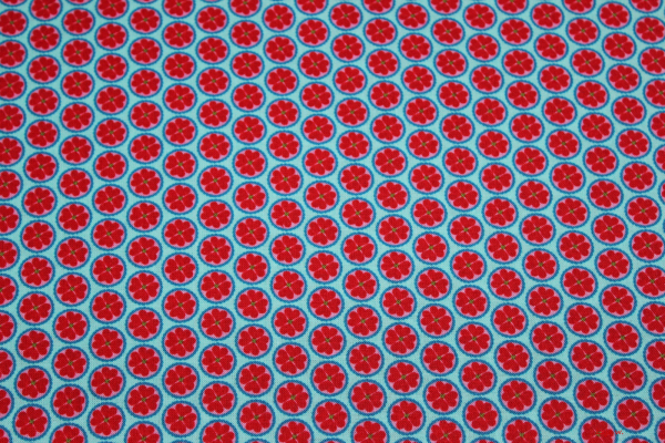 Baumwolle Glücksblümchen türkis (10 cm)