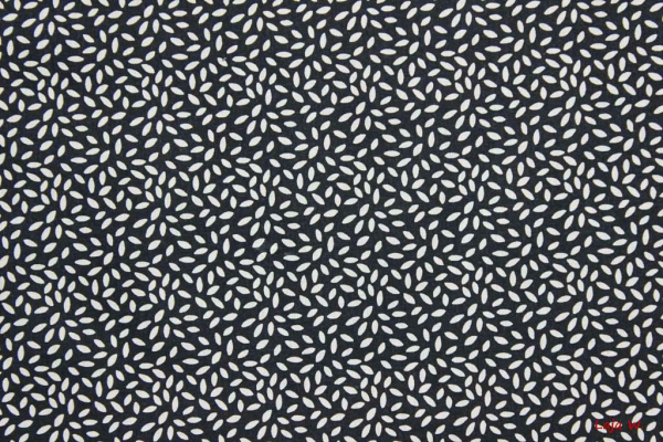 Baumwollstoff Blättchen dunkelblau (10 cm)