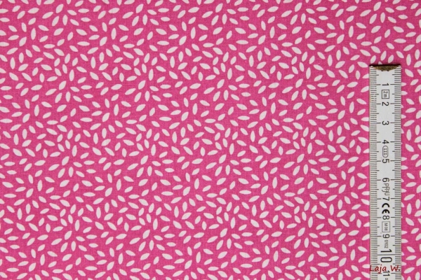 Baumwollstoff Blättchen helles pink (10 cm)