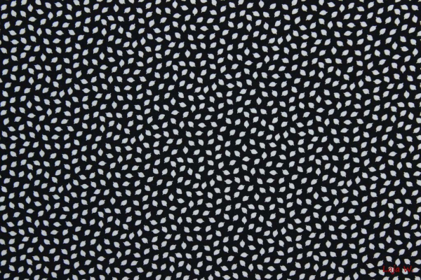 Viskose-Druck tanzende Blättchen dunkelblau/weiß (10 cm)