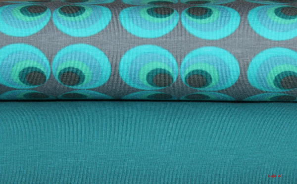 Jersey Retroblumen grau (10 cm)