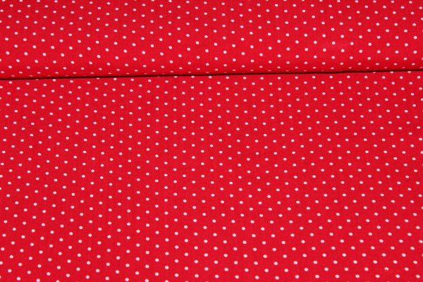 Viskose-Druck Pünktchen rot (10 cm)