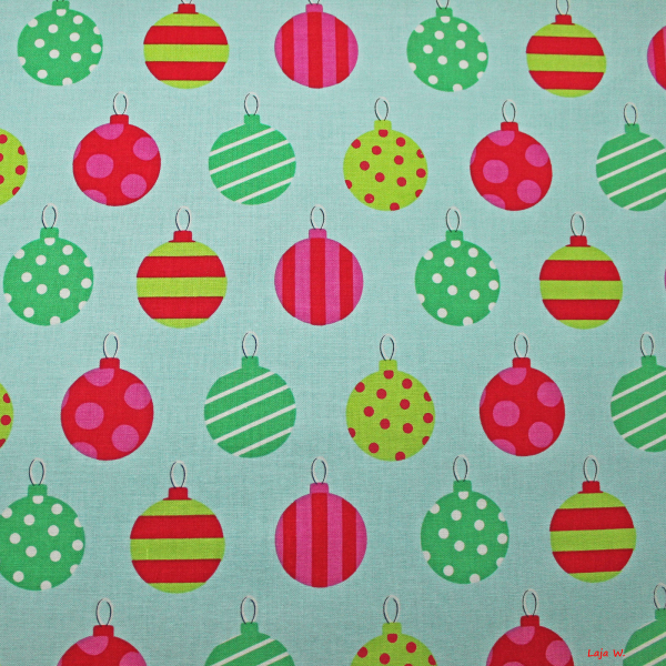 Stoff Hang the Ornaments aqua (10 cm)