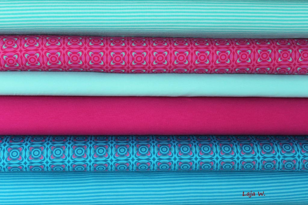 Jersey grafische Blumen (10 cm)