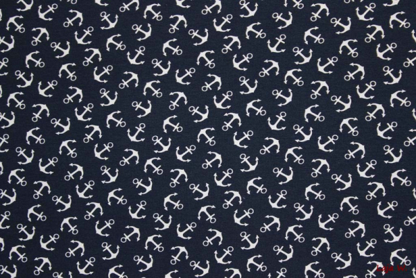 Stretch Jersey Ahoi! dunkelblau (10 cm)