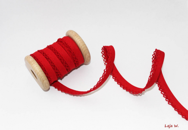 Schrägband Häkelborte rot (1 m)