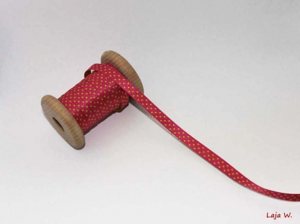 Satinband Punkte pink/lime (1 m)