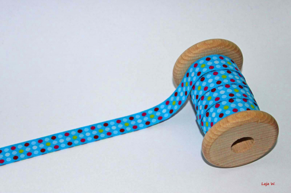 Webband Punkte türkis (1 m)