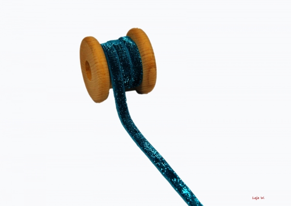 Webband Lurex Glitzer türkis (1m)