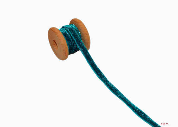 Webband Lurex Glitzer türkis (1m)