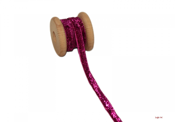 Webband Lurex Glitzer pink (1m)