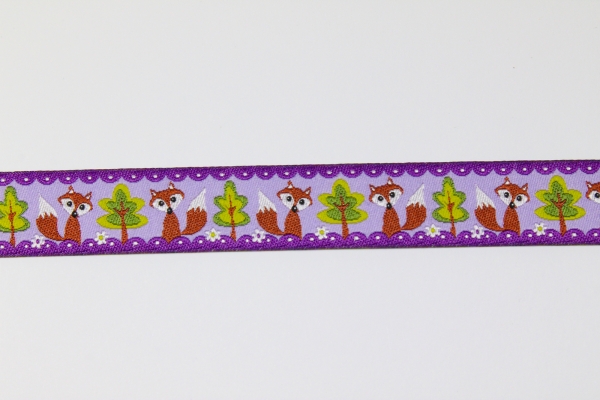 Webband Füchse lila (1 m)