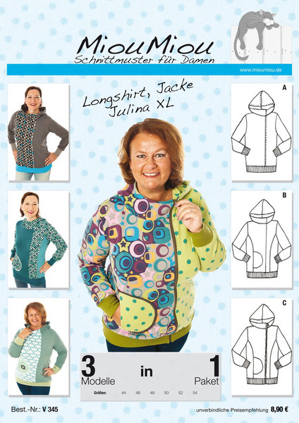 Schnittmuster Julina XL V 345 Hoodie/Jacke