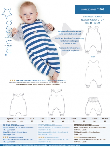 Schnittmuster Strampler/ Romper 11403