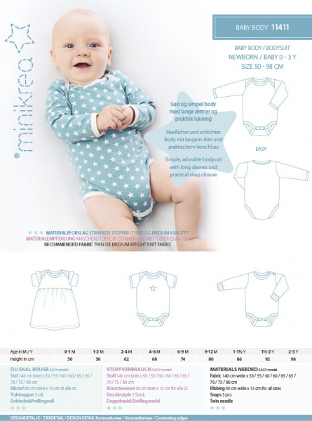 Schnittmuster Babybody 11411