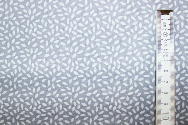 Baumwollstoff Blättchen hellgrau (10 cm)